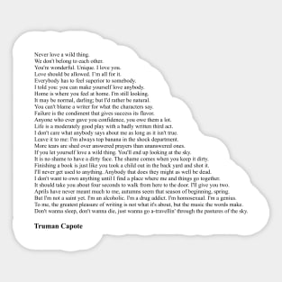 Truman Capote Quotes Sticker